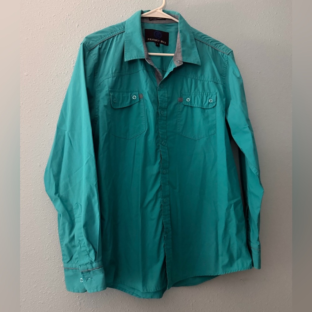 Men's Teal Dress Shirt